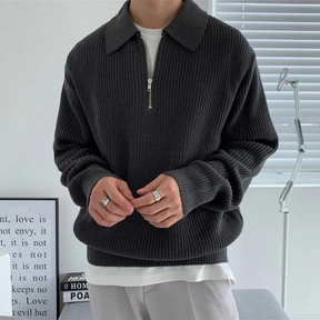 Cesare | Pullover mit halbem Reißverschluss