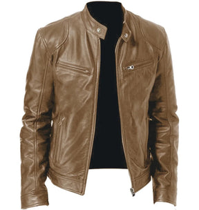 Herren Lederjacke Stilvoll Bequem Warm