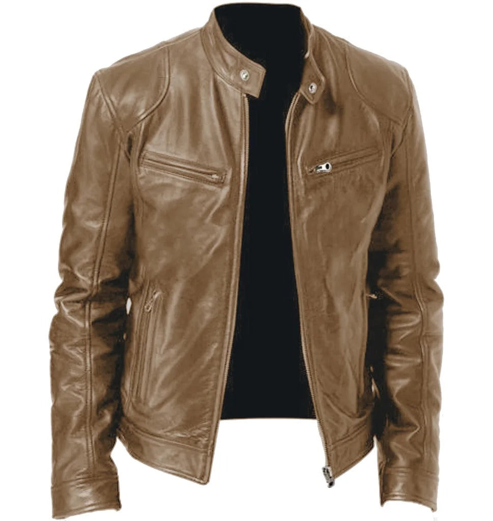Herren Lederjacke Stilvoll Bequem Warm