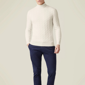 ByCastello | Kabelstrick Rollkragenpullover