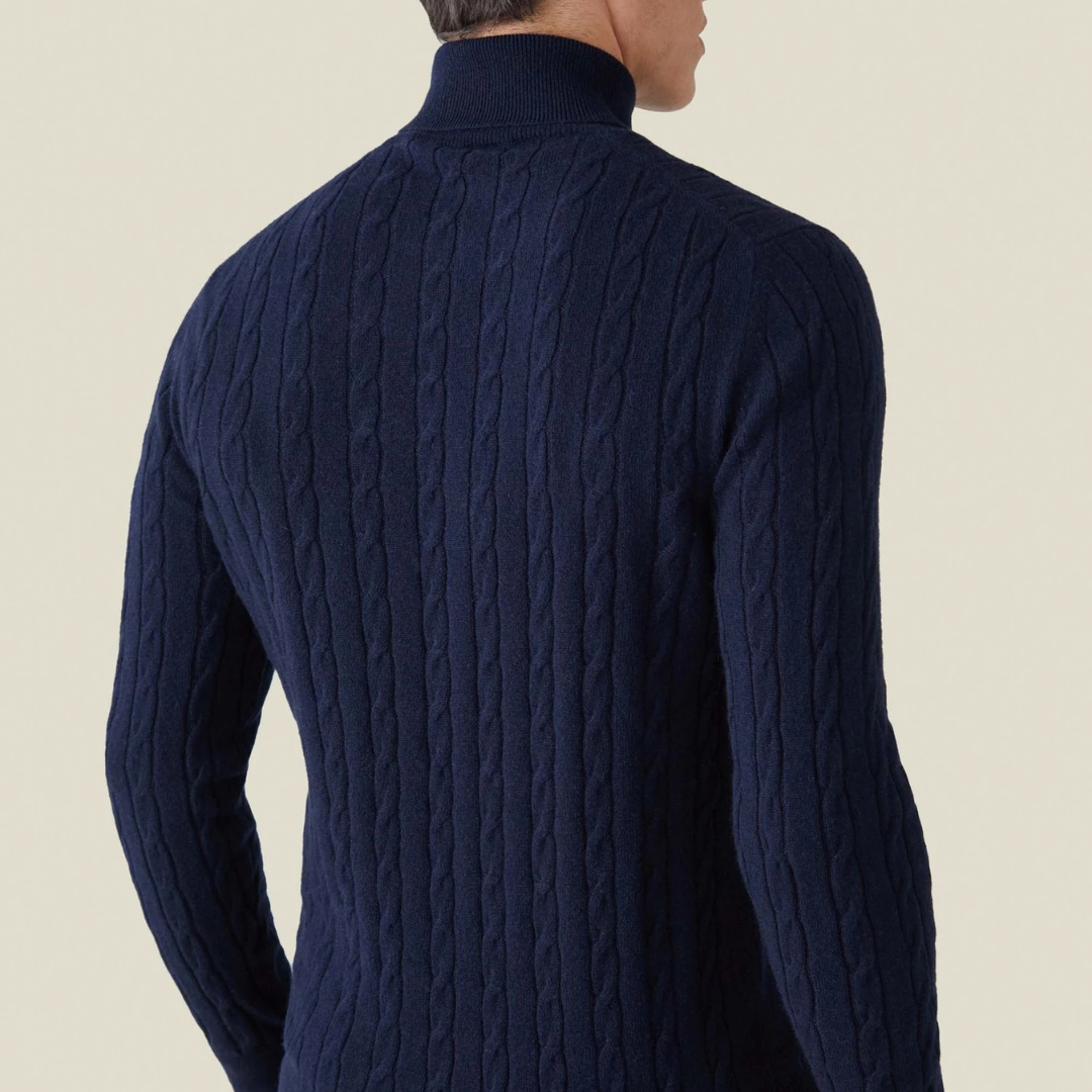 ByCastello | Kabelstrick Rollkragenpullover