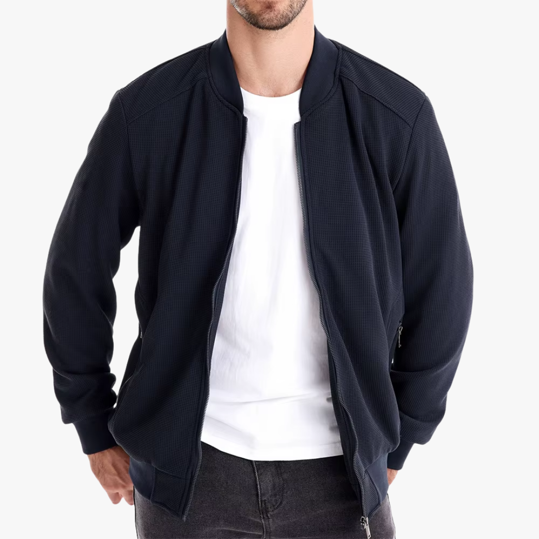 Herren Waffelstrick Bomberjacke