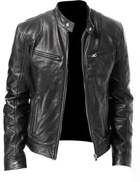 Herren Lederjacke Stilvoll Bequem Warm