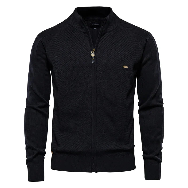 Herren Strickjacke | 100% Baumwolle, Argyle-Muster, Wintermode