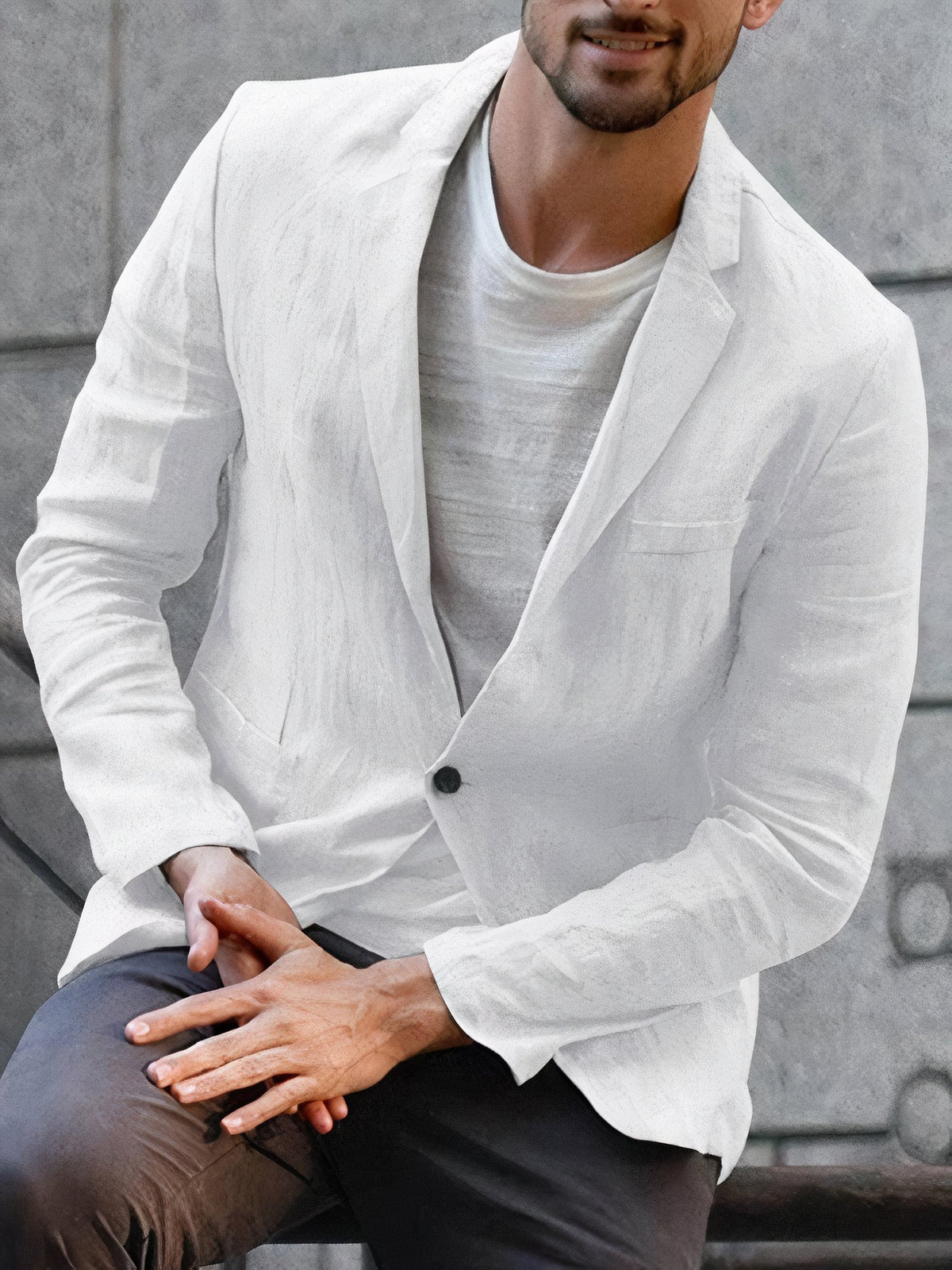 Herren Leinenjacke Moderner Stil