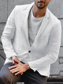 Herren Leinenjacke Moderner Stil