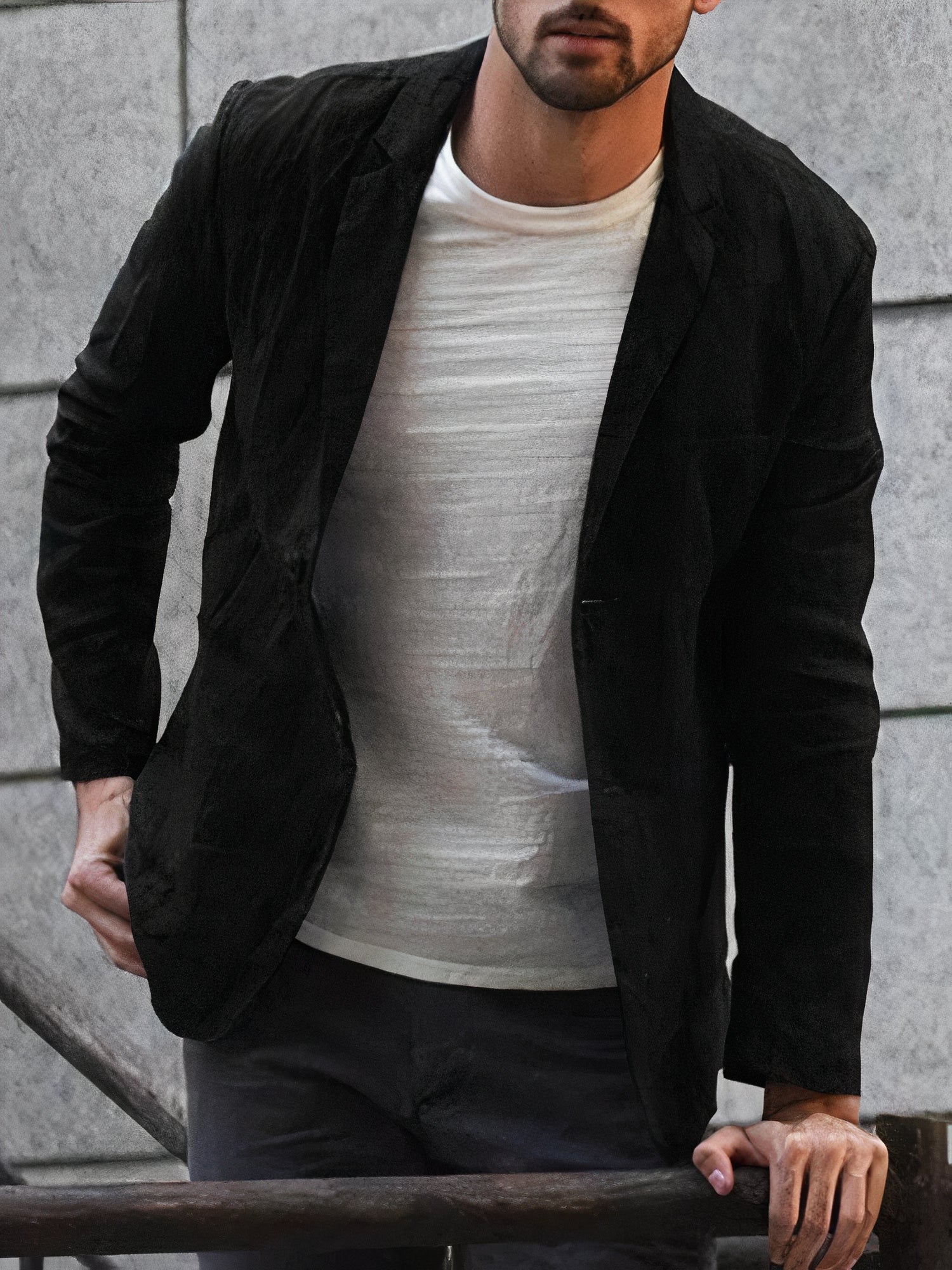 Herren Leinenjacke Moderner Stil