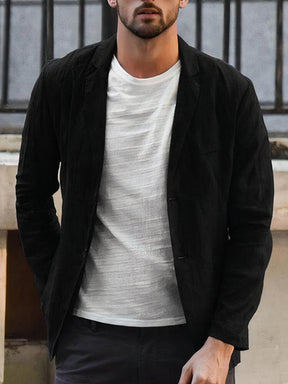 Herren Leinenjacke Moderner Stil