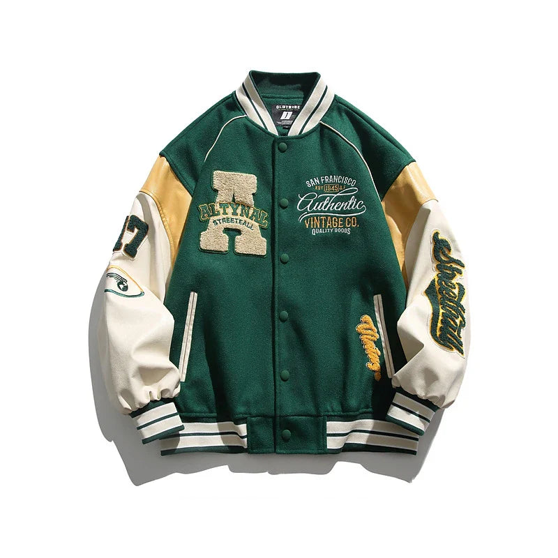 Bastian College Herrenjacke | Winddichtes Splicing-Design, Casual