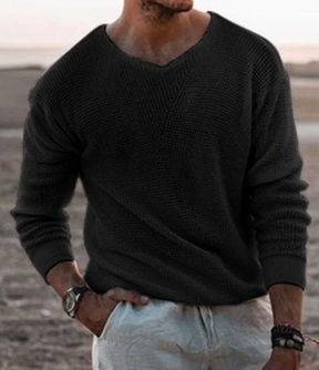 Herren Gestrickter V-Ausschnitt Pullover | Stilvoll & Atmungsaktiv