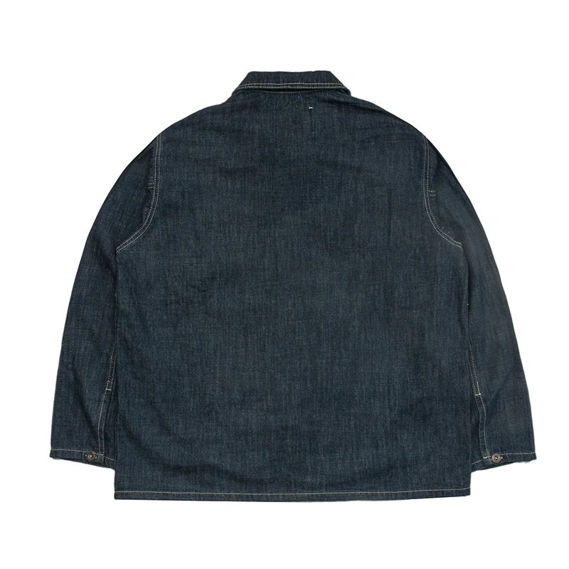 Blau Denim Pulloverjacke Herren | 100% Baumwolle, Vintage-Stil
