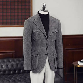 Boris Herren Slim Fit Blazer | Hochwertiger Polyester, Einreiher mit Mehrfach-Taschen