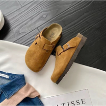 Unisex Wildleder Slip Clogs mit verstellbarem Schnallenverschluss