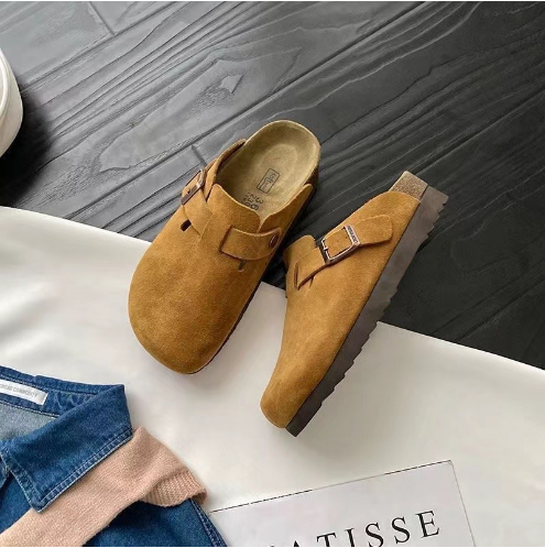 Unisex Wildleder Slip Clogs mit verstellbarem Schnallenverschluss