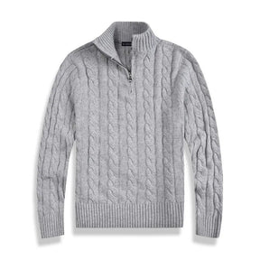 Baumwolle Halb-Zip Winterpullover Herren
