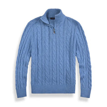 Baumwolle Halb-Zip Winterpullover Herren