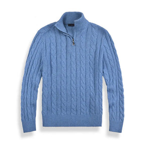 Baumwolle Halb-Zip Winterpullover Herren
