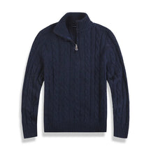 Baumwolle Halb-Zip Winterpullover Herren