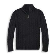 Baumwolle Halb-Zip Winterpullover Herren