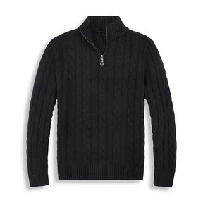 Baumwolle Halb-Zip Winterpullover Herren