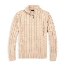 Baumwolle Halb-Zip Winterpullover Herren