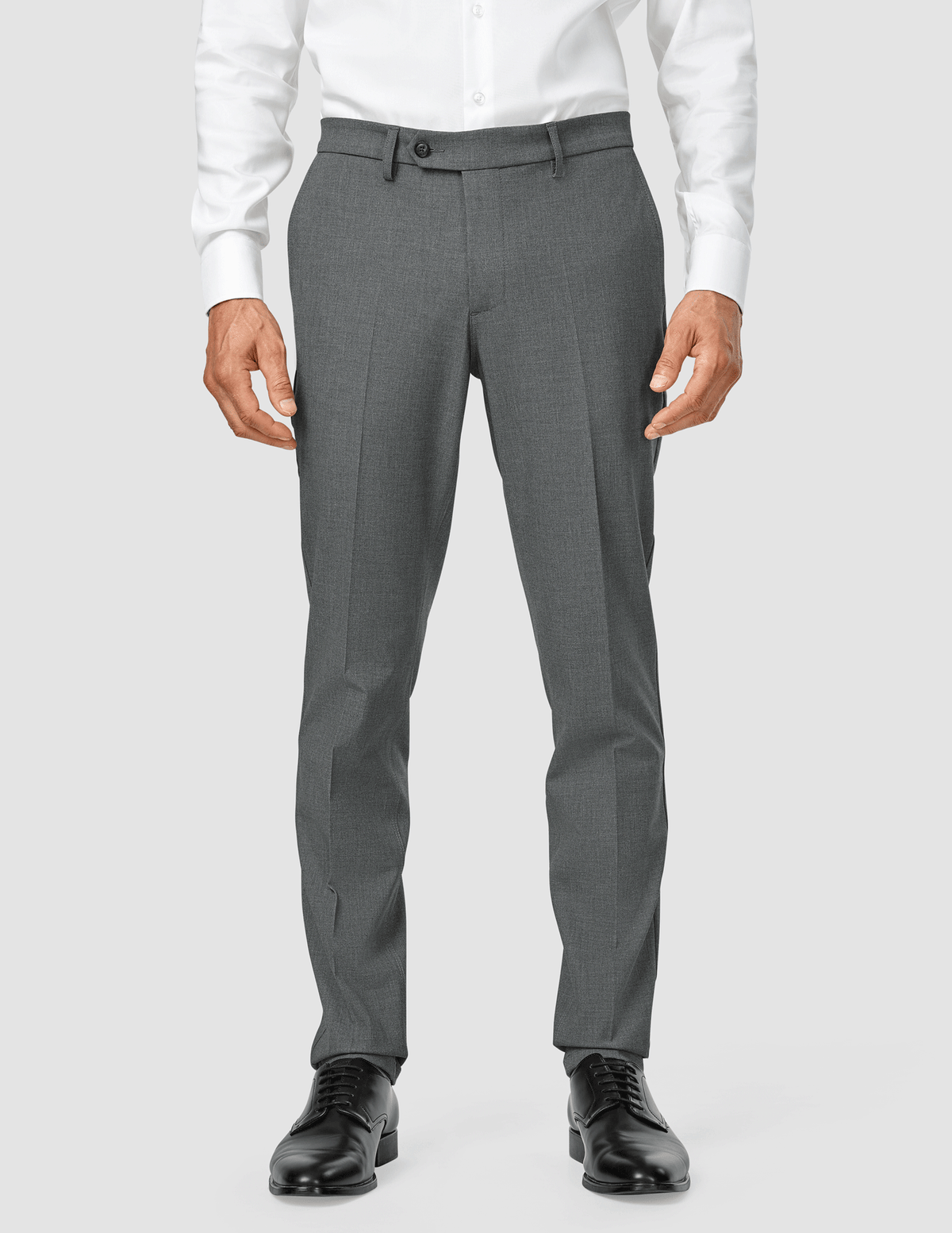 Essential Suit Pants Slim Dark Grey Melange