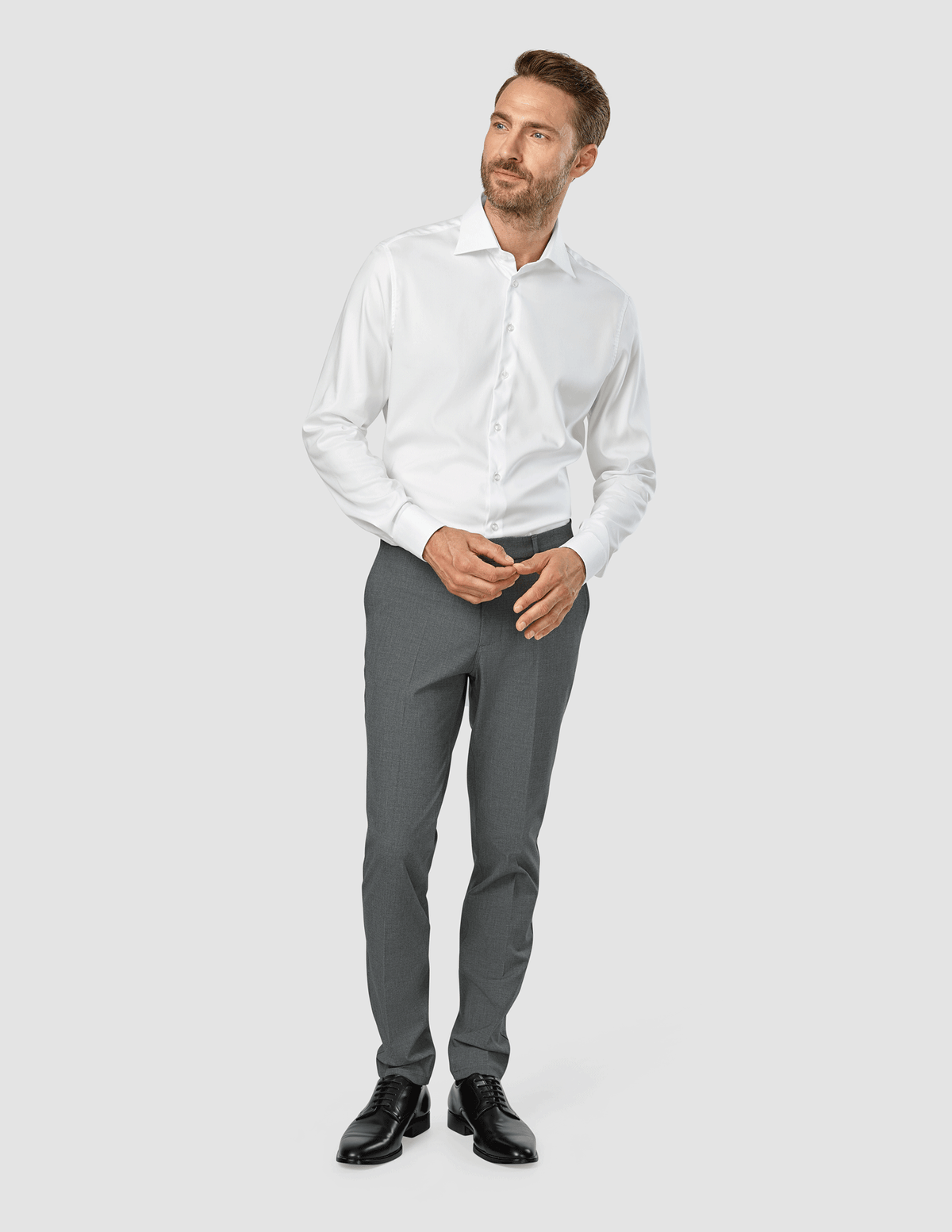 Essential Suit Pants Slim Dark Grey Melange