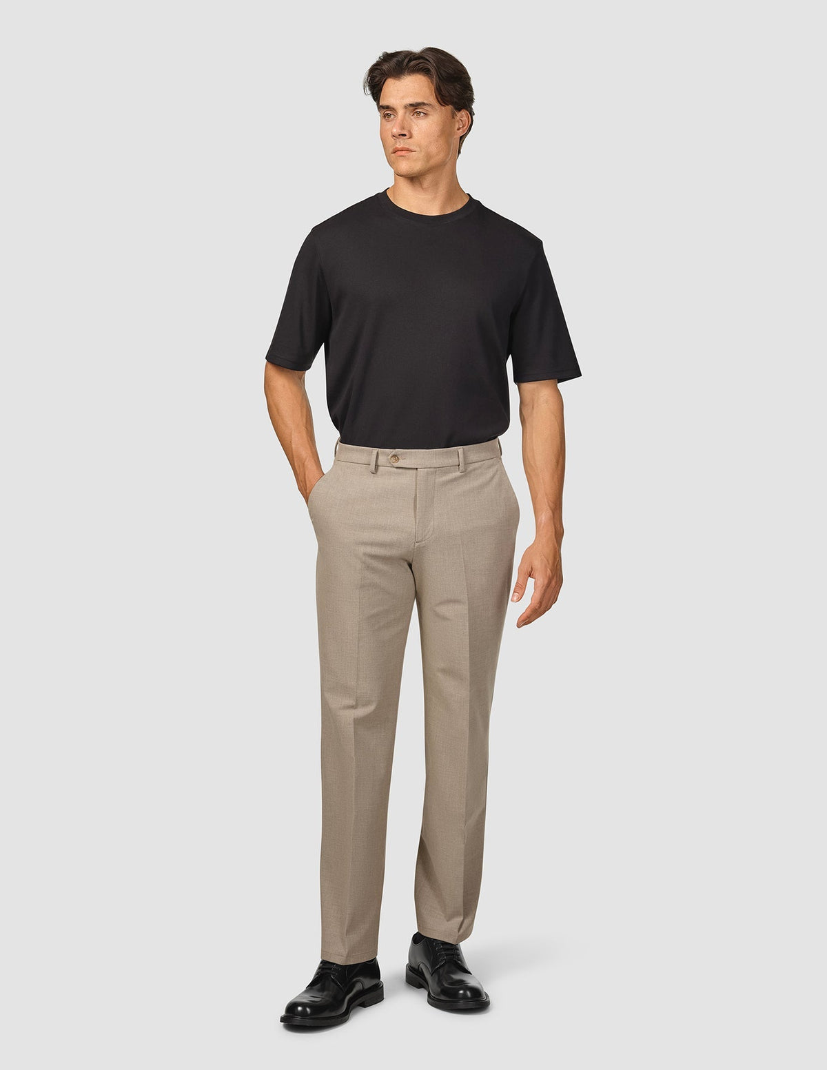 Essential Suit Pants Relaxed Fit Beige Melange