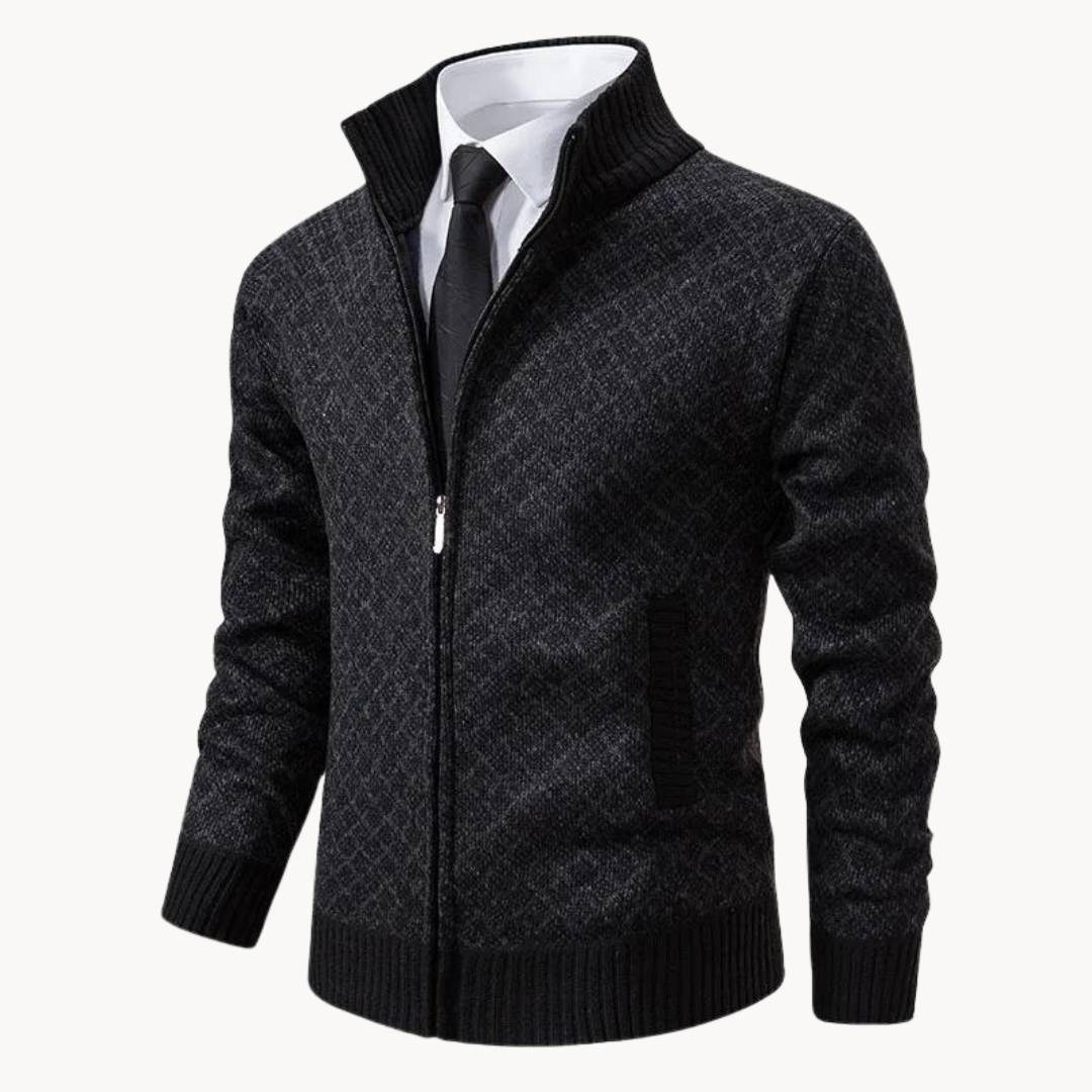 Jacquard-Strickrollkragen