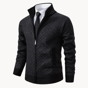 Jacquard-Strickrollkragen