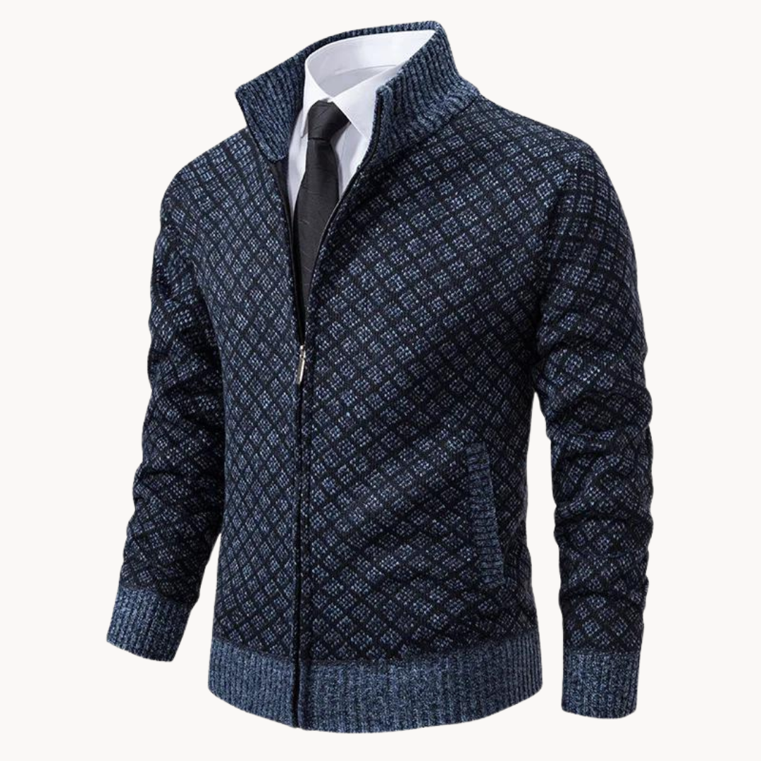 Jacquard-Strickrollkragen