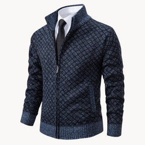 Jacquard-Strickrollkragen