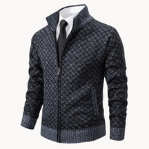 Jacquard-Strickrollkragen