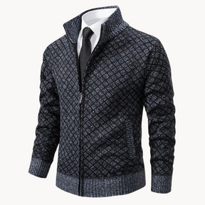 Jacquard-Strickrollkragen