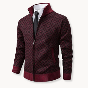 Jacquard-Strickrollkragen