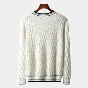OLD MONEY Merino Wool Round Neck Knitted Sweater