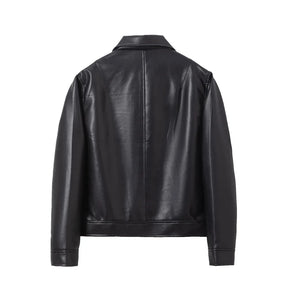 Karo Herrenjacke | Casual PU-Leder, Lockere Passform