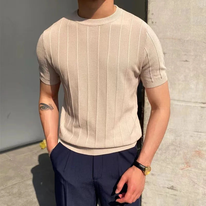 Kimo Herren T-Shirt | Hochwertige Eiskunstseide, Slim Fit Kurzarm