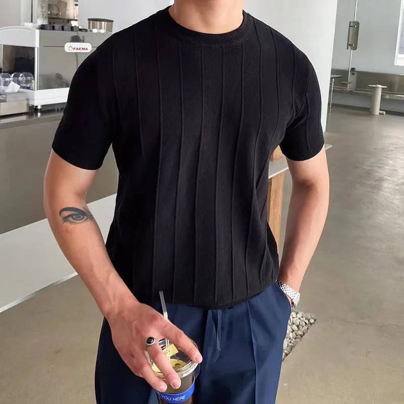 Kimo Herren T-Shirt | Hochwertige Eiskunstseide, Slim Fit Kurzarm