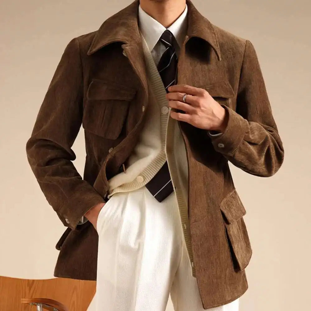 Lio Männlicher Trenchcoat Schwarz | 100% Wolle, Elegant und Vielseitig