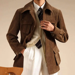 Lio Männlicher Trenchcoat Schwarz | 100% Wolle, Elegant und Vielseitig