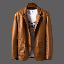 Maro Herren Lederjacke | Slim Fit, PU-Leder, Business Stil