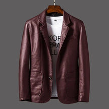 Maro Herren Lederjacke | Slim Fit, PU-Leder, Business Stil