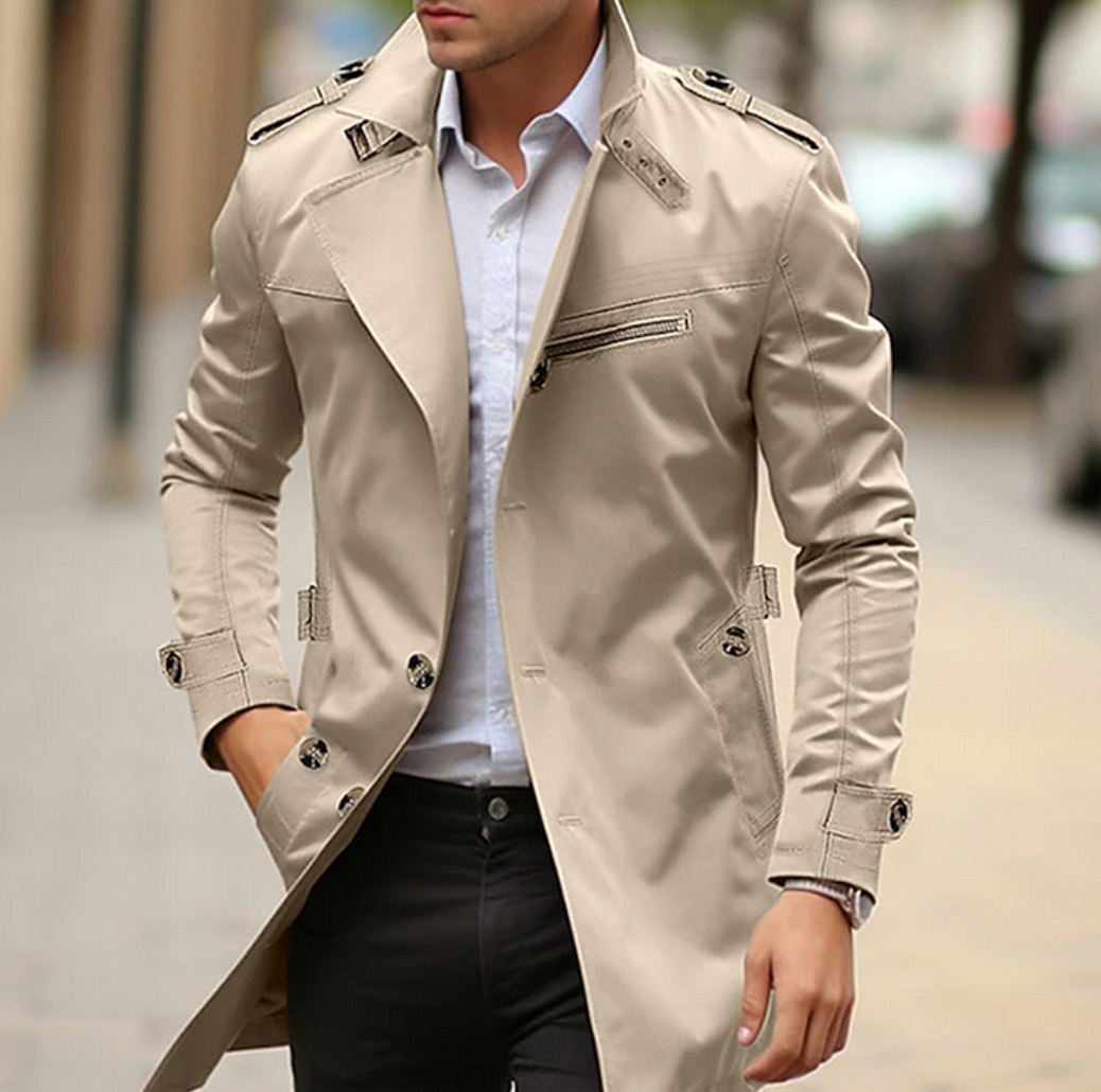 Herren Baumwoll-Trenchcoat