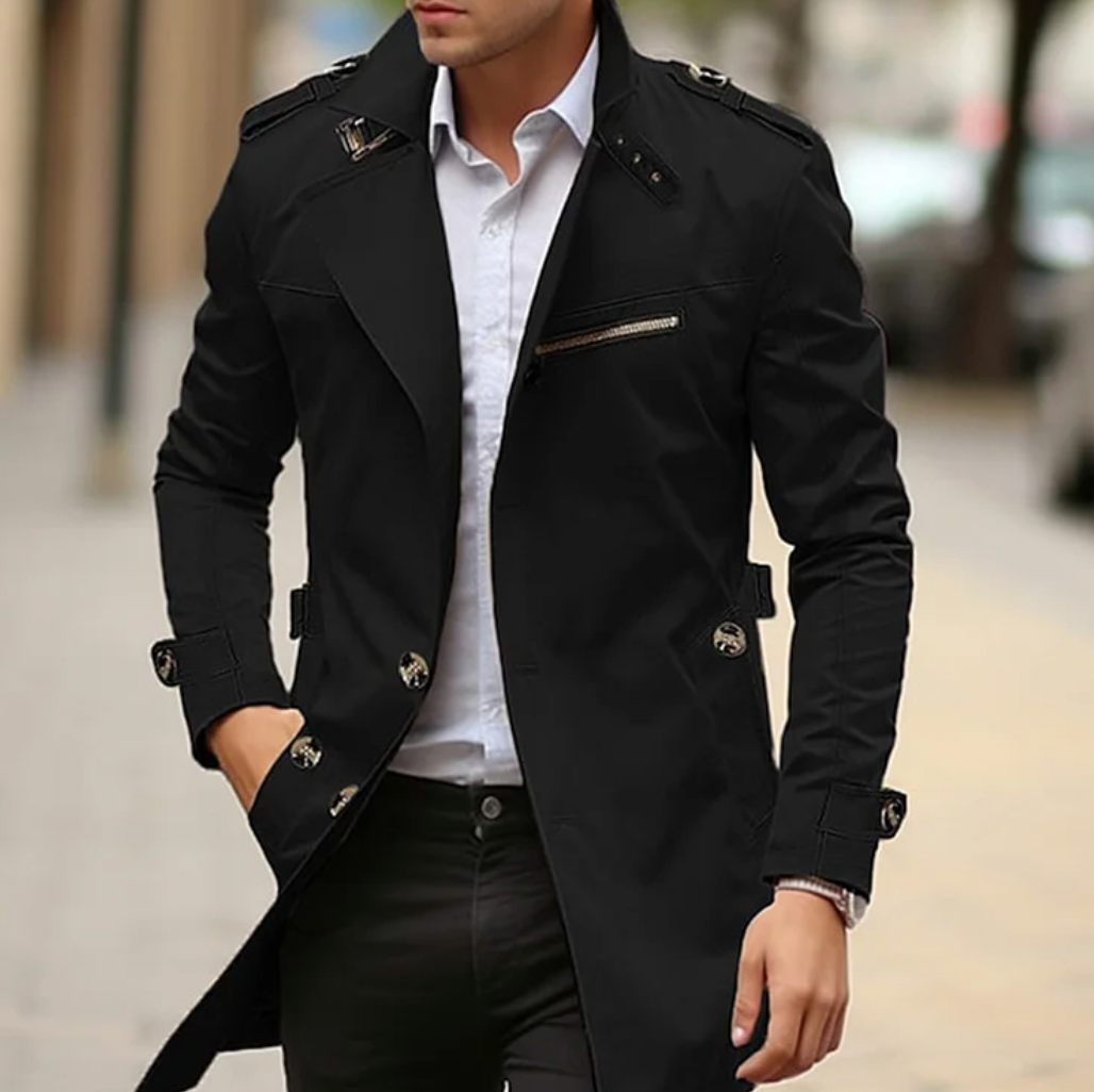 Herren Baumwoll-Trenchcoat