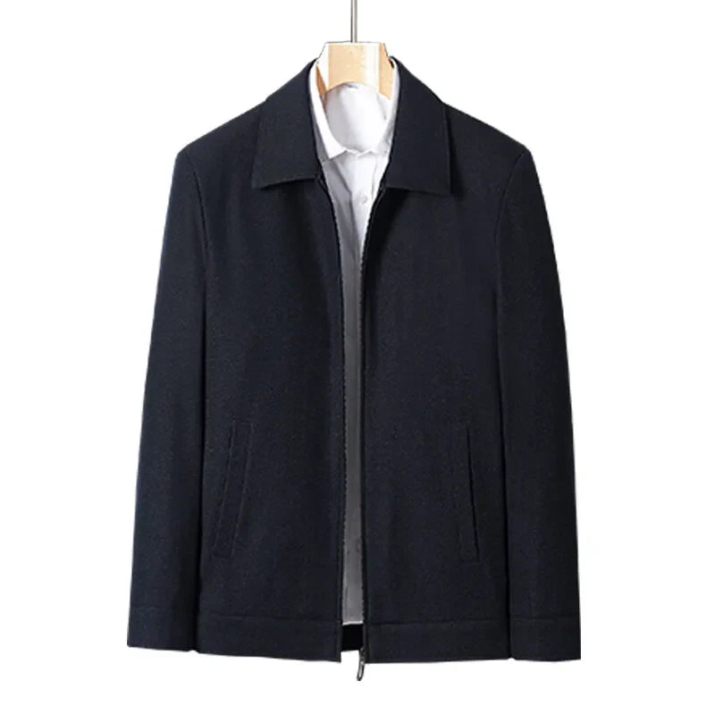Max Eleganter Männer Mantel | Hochwertiger Wollmix, Schwarz