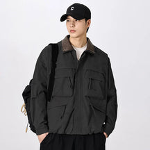 Max Herren Cargo Jacke | Vintage Polyester, Lässig