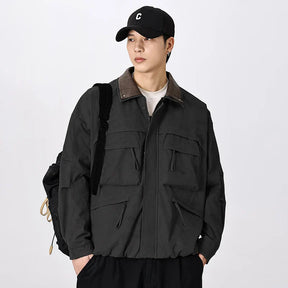 Max Herren Cargo Jacke | Vintage Polyester, Lässig