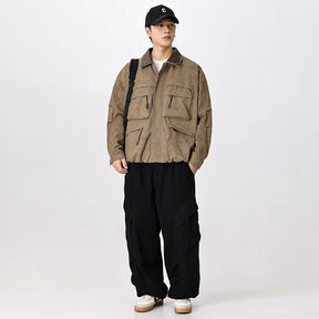 Max Herren Cargo Jacke | Vintage Polyester, Lässig