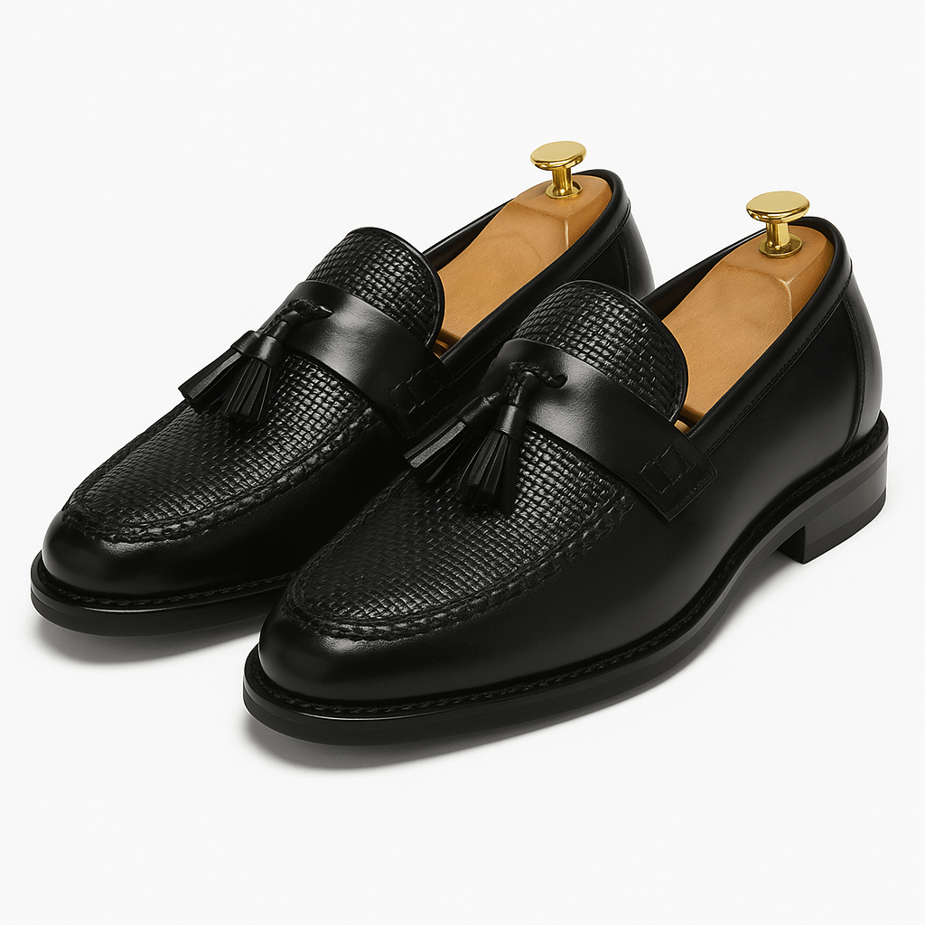 Herren Braune Gewebte Quasten Slipper für formelle und legere Anlässe